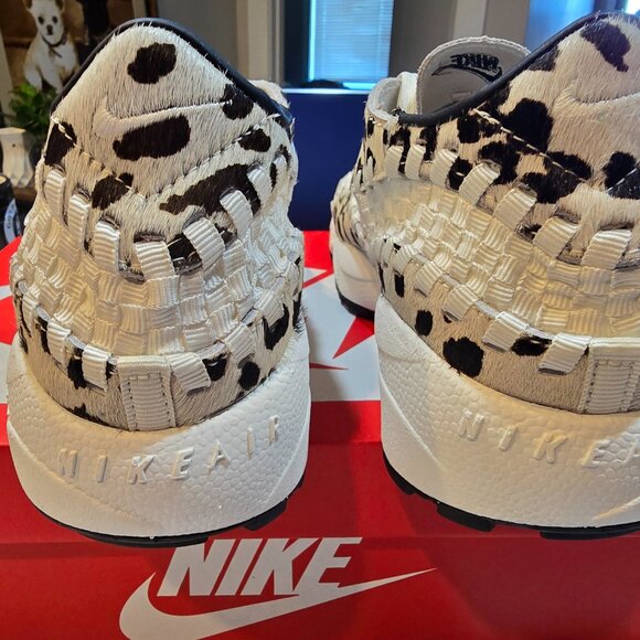 Nike Air Footscape Woven White Cow Print Mens Sz 10 Casual Shoes FB1959-102 NEW - Picture 5 of 8